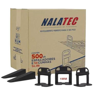 Imagem de Espaçador Nivelador De Piso 500 Unidades + 50 Cunhas Preto Para Obras e Reformas 1mm