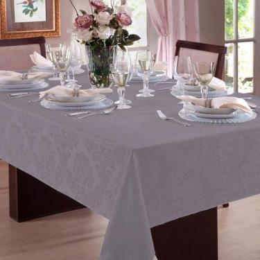 Imagem de Toalha de Mesa Jacquard Admirare 8 Lugares Quadrada Silver