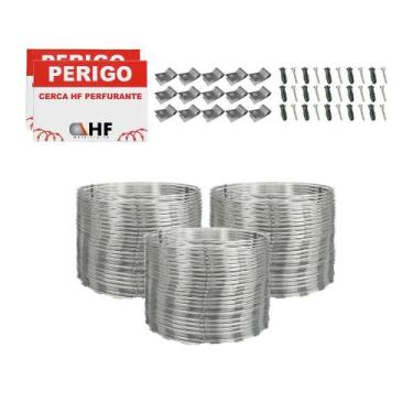Imagem de Cerca concertina dupla clipada galvanizada 30cm 30 metros - HF CENTRAL