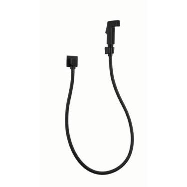 Imagem de Ducha Higiênica Completa Quadrado Preto Fosco Black - AMG Metais