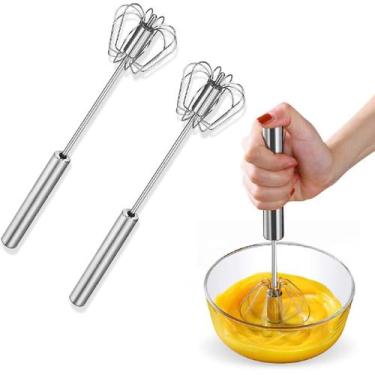 Imagem de 2 Batedor Clara Neve Ovos Giratório Profissional Inox Manual - Ami