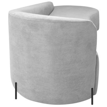 Imagem de Divã Recamier Orgânico França 220cm Lado Dir Pés Metal Preto Bouclé Cor Branco