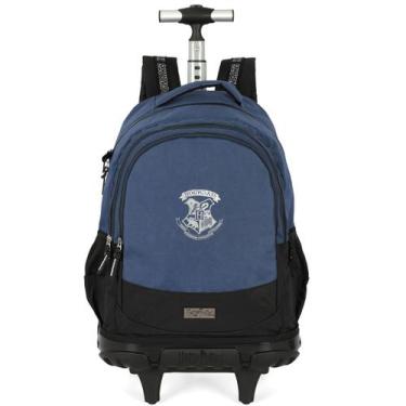 Imagem de Mochila de Rodinhas Escolar Juvenil Harry Potter - Luxcel, Azul
