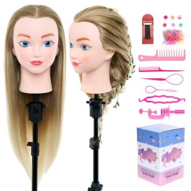 Imagem de Neverland Beauty & Health Cabeça De Manequim Com Cabelo Beauty, Boneco Cosmetologia 20" Para Prática Tranças, Penteados, Treinamento Cabeleireiro Infantil