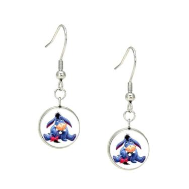 Imagem de Brincos adesivos de metal, brincos de desenho animado azul e amarelo, 1, Metal, Sem pedra preciosa