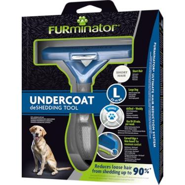Imagem de FURminator Ferramenta de remoção de pelos para cães grandes e curtos de 23 a 41 kg, transparente
