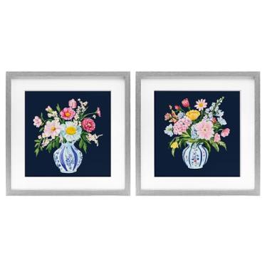 Imagem de Stupell Industries Conjunto de 2 peças com moldura de bétula para vasos chinoiserie gêmeos, design por Yen, 40,6 x 40,6 cm