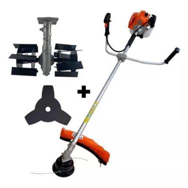Imagem de Kit Rocadeira Gasolina 52Cc + Enxada Rotativa Multifuncional