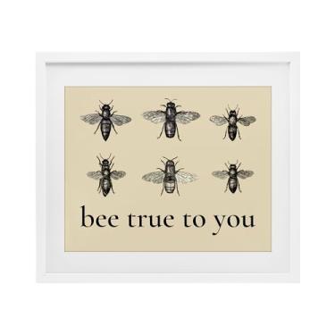 Imagem de Stupell Industries Impressão emoldurada Bee True To You Inspiration Birch Under Glass, design by Lettered and Lined, 13 x 16