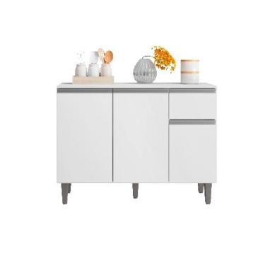 Imagem de Balcão Multiuso Vanessa 105 cm Branco Com Tampo MDP Ajl Móveis