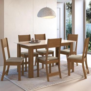 Imagem de Conjunto Sala de Jantar Mesa Fidelitá Veneza Com 4 Cadeiras Freijó e O