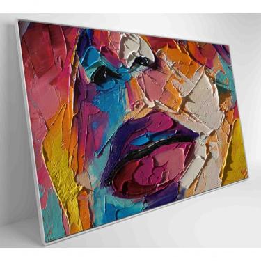 Imagem de Quadro Pintura óleo De Rosto Feminino Medidas 90x60 Cm Tipo De Impressão Vidro Acrílico