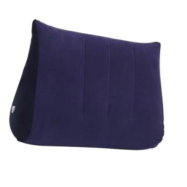 Imagem de Fxzqgnh Almofada Inflável em Formato de Cunha, Espessa E Confortável, para Descanso Pernas. Versátil, com Enchimento E Esvaziamento Rápidos. Portátil E Co, Azul Escuro, Tamanho real