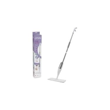 Imagem de Mop Spray com Reservatório, Microfibra e Aço Inox, 121cm, Cabeça Giratória 360°, Capacidade 380ml, Cinza e Azul, para Limpeza de Pisos