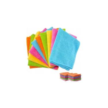 Imagem de Flanela de Microfibra Multiuso, 50x70cm, Material Macio e Resistente, para Limpeza de Móveis, Vidros, Eletrodomésticos e Carros, Cor Sortida