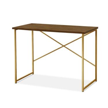 Imagem de Mesa Escrivaninha Para Estudo Office 0,76 Cm Miami Imbuia/dourado