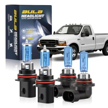 Imagem de KINGSOFE Combo de lâmpadas de farol de halogênio adequado para Ford F150 F250 1999-2003, 9007 feixe duplo alto baixo e 9145 farol de neblina 300% brilho 6000K 100W, pacote com 4
