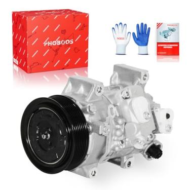Imagem de PHOBOOS Compressor A/C com embreagem compatível com Toyota Corolla 2007/2009-2013, Matrix 2009-2013 e Scion xB 2008-2015 e Pontiac Vibe 2009-2010, modelos 1.8L/2.4L, resfriamento rápido, referência CO