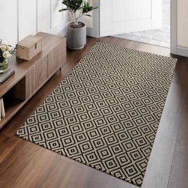 Imagem de QiCaiJia Tapete de corredor 7,5 x 12,5 cm, lavável para cozinha, antiderrapante, tapete ultrafino para entrada embaixo da porta, tapete boho de algodão macio de baixa pilha para lavanderia ao ar livre