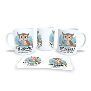 Imagem de Caneca de Café com Coruja Rabugenta, Cerâmica Branca, Design Divertido em Português, Presente para Amantes de Café (18996)