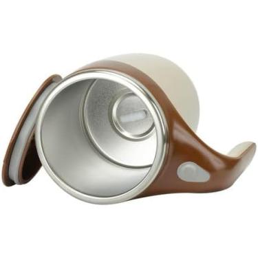 Imagem de Vittak Caneca Mixer Térmica 380ML Copo Mix Inox Magnética A Pilha Misturador Automático Elétrica Café Leite Bebidas Shake Chocolate