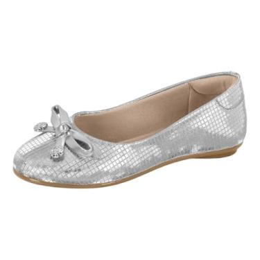 Imagem de Sapatilha Infantil Molekinha Cinderela Metalizada Prata
