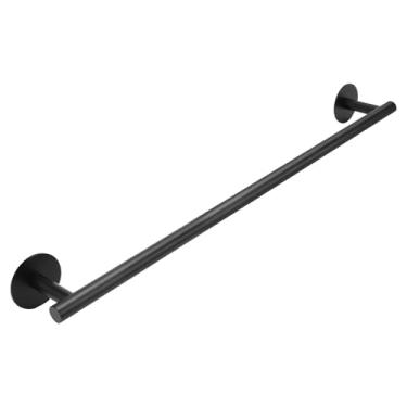 Imagem de AcGlbauric Toalheiro preto fosco de 61 cm, toalheiro sobre a porta, toalheiro montado na parede para banheiro, suporte de toalha de banheiro e barra de toalha, sem furadeira, fácil de colocar móveis