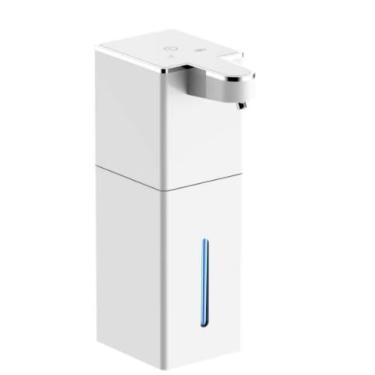 Imagem de Dispensador automático de sabonete líquido sem toque, 2 unidades, 402 g/420 ml, à prova d'água, 4 níveis, ajustável, USB, recarregável, elétrico, montado na parede, para banheiro, cozinha, louça