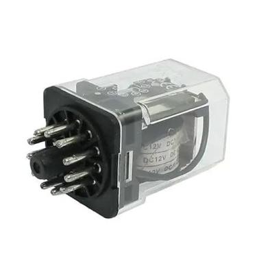 Imagem de Relé eletromagnético de bobina DC 12V 11 pinos 3PDT 3 NO 3 NC JTX-3C