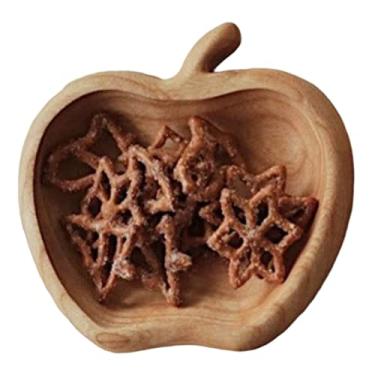 Imagem de Aramox Bandeja de Servir de Madeira, Bandeja de Aperitivo de Madeira Artesanal para Frutas e Lanches Perfeita para Festas e Feriados (maçã)