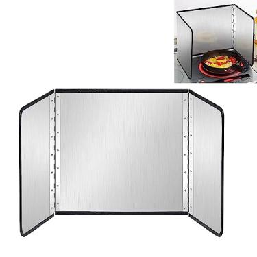 Imagem de Protetor contra respingos de fogão de aço inoxidável para cozinhar, cozinha, proteção antirespingos, portátil, dobrável, lado do fogão, proteção contra salpicos de óleo gordo, tela contra respingos