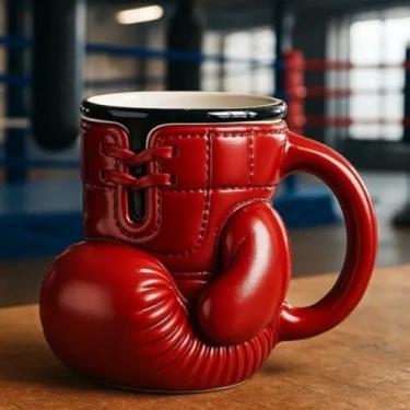 Imagem de Caneca de luvas de boxe de 400 ml, caneca de café Knockout, copo de luva esportiva 3D, xícara de café Un-ique novidade para decoração de mesa, utensílios de bebida divertidos para fãs de atletismo