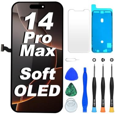Imagem de DIGI4U Tela OLED suave para iPhone 14 Pro Max, tela COP de 16,7 polegadas NÃO LCD, janela 1:1, resolução e espessura, controle de temperatura, com kit de reparo para tela de substituição do iPhone 14