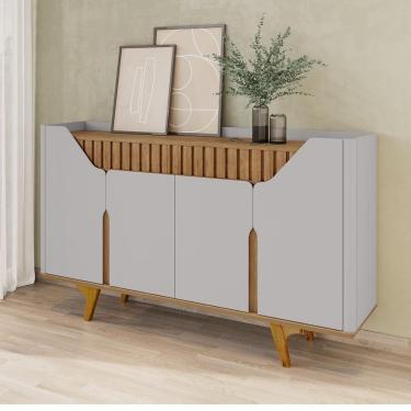 Imagem de Balcão Buffet 4 Portas Tamisa 160 Cm Bechara Off White Naturalle
