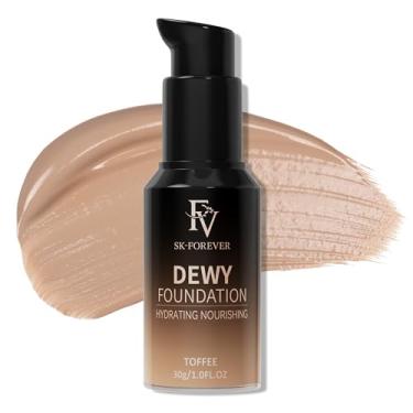 Imagem de FV Base líquida de cobertura total, hidratante e ocultante, acabamento de manchas de longa duração, brilho impecável, base à prova d'água para pele mista, 3 ml (taxa de imposto)