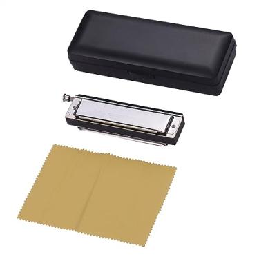 Imagem de Gaita cromática prata 10 furos 40 tons chave de gaita C com caixa requintada