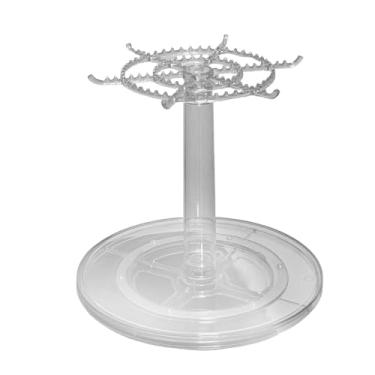 Imagem de simhoa Suporte de exibição para bonecas de pelúcia, suporte de armazenamento giratório 360° para mesa, expositor transparente para figuras e brinquedos de