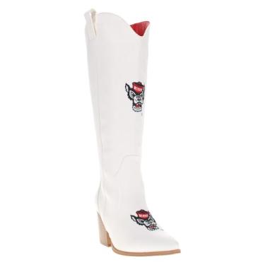 Imagem de Vaccari Blair Botas femininas de couro sintético premium NCAA Athletics cano alto cowboy, North Carolina State Wolfpack, 38