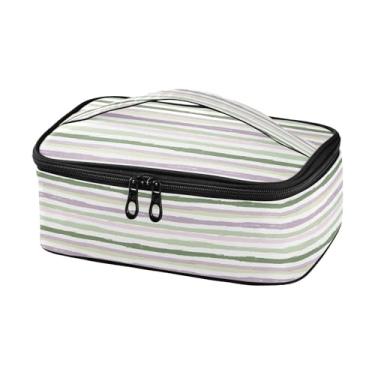 Imagem de GUIJI Lancheira térmica com listras limpas, à prova de vazamento, lancheira para mulheres e homens, lancheira portátil para trabalho, piquenique, viagens