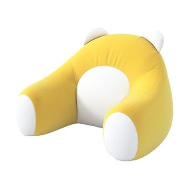 Imagem de FJMQHU Almofada de Apoio para As Costas, Almofada de Leitura, Almofada de Encosto de Veludo para Assistir Filmes, Relaxante, para Adultos E Adolescentes, Par, Amarelo