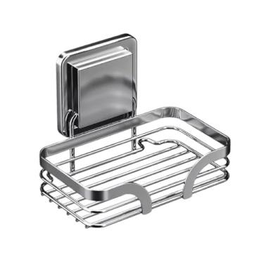 Imagem de Saboneteira de Parede Banheiro Aço Inox 304 Antiferrugem Durável Sem Furo Presente Prático de Natal saboneteira para banheiro(Prateado)
