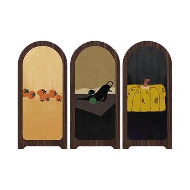 Imagem de BLWOTMOR Decorativo de Mesa, Mini Dobrável, Ornamento com 3 Painéis, Divisória para Escritório, Lareira, Decoração de Casa, Presentes de Boas-vin, Style C, Tamanho real