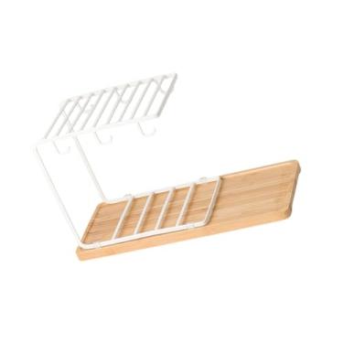 Imagem de IEUDNS Suporte para copos Suporte para canecas de café Bandeja de madeira Estante moderna e multiuso para armazenamento de copos de café para, Branco