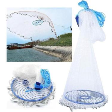 Imagem de Rede Pesca Tarrafa Chinesa Disco Malha 6 Metros Pescaria Multifilament