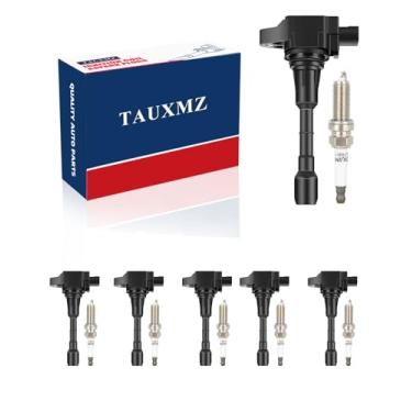 Imagem de TAUXMZ bobina de ignição uf550 e velas de ignição 1406 compatíveis com 3.5 v6 para nissan murano maxima altima pathfinder/para infiniti g35 ex35 jx35 2009-2016, conjuntos de 6