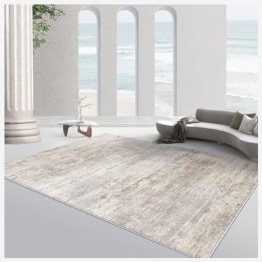 Imagem de Tapetes laváveis à máquina, resistentes à sujeira e fáceis de cuidar para tapetes grandes para sala de estar, tapete espesso antiderrapante para sofá, para quarto, sala de jantar, escritório, cinza