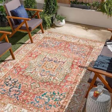 Imagem de Tapetes externos para jardim, tapetes externos para pátio, tapete externo durável reciclado lavável para quintal, varanda, deck A 160 x 230 cm