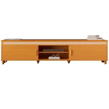 Imagem de Rack Comodoro 220cm para Tv Até 75 Polegadas 2 Portas Edn Cor Cedro, C