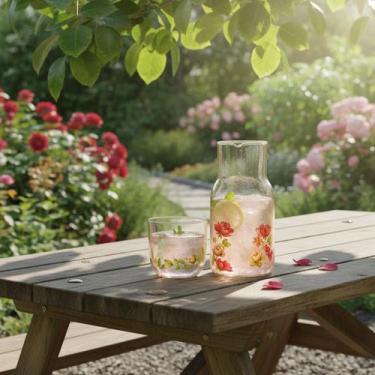 Imagem de Jarra Moringa Vidro Borossilicato 560ml Le Jardin Com Copo - Hauskraft