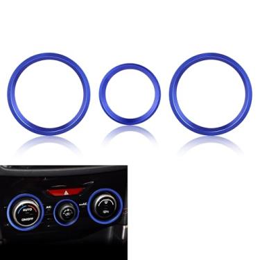 Imagem de TOMALL 3 peças AC Climate Knob Outer Ring Covers compatíveis com Subaru Forester 2019-2024, Impreza Crosstrek XV 2018-2023 console central guarnição botão ar condicionado acessórios interiores do